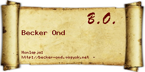 Becker Ond névjegykártya